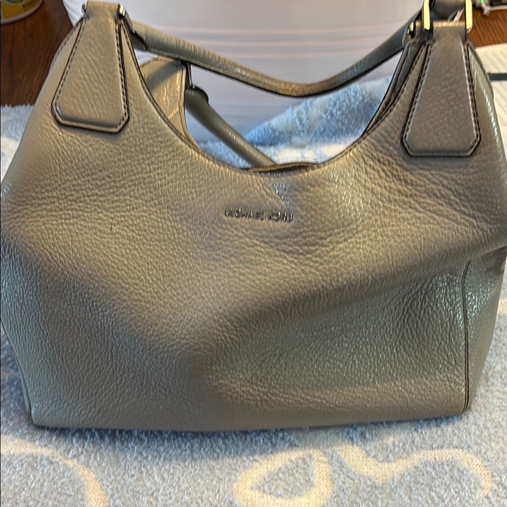 Michael Kors Gray Leather Tote Bag
